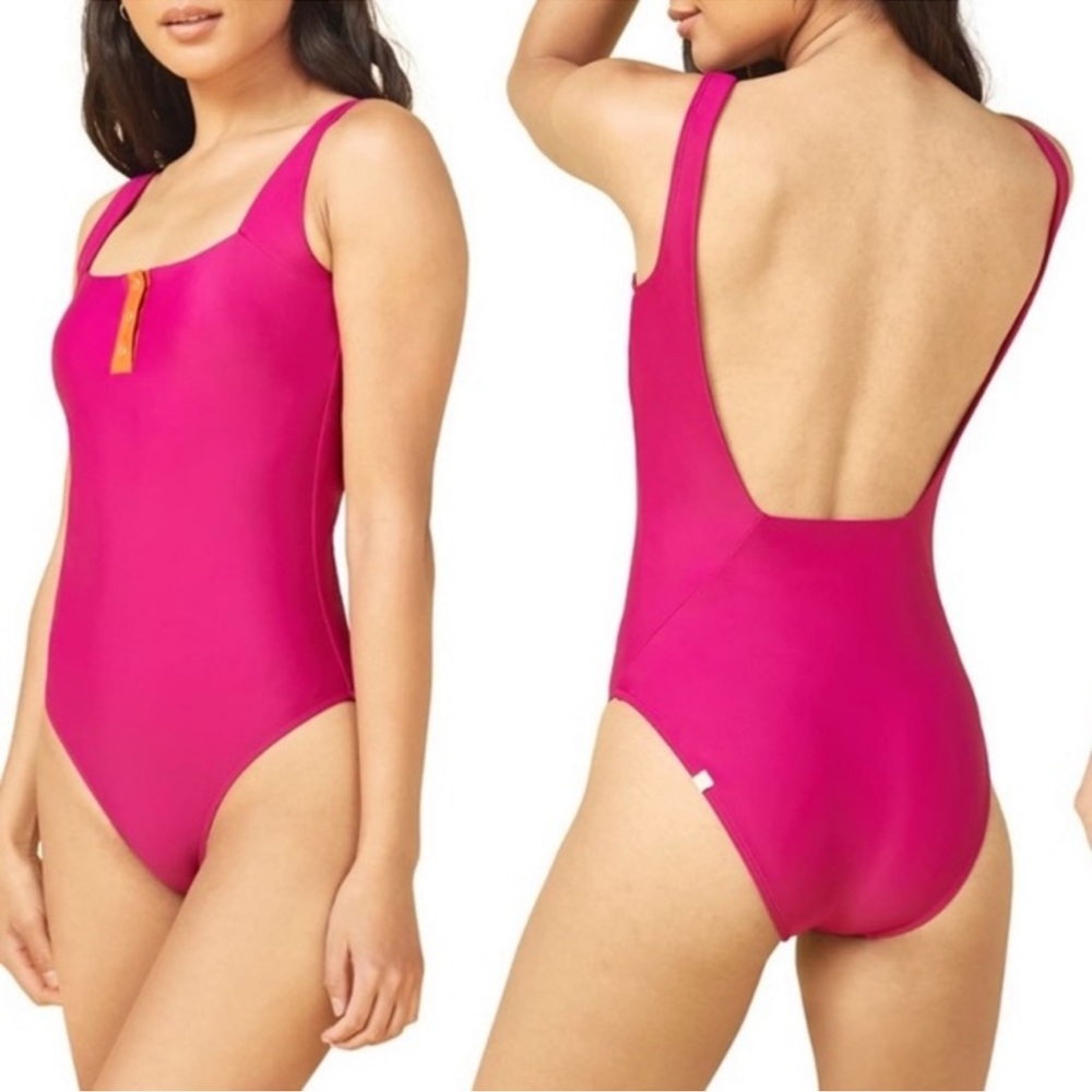 Summersalt The Sailor One Piece Magenta Pink Deep Open Back